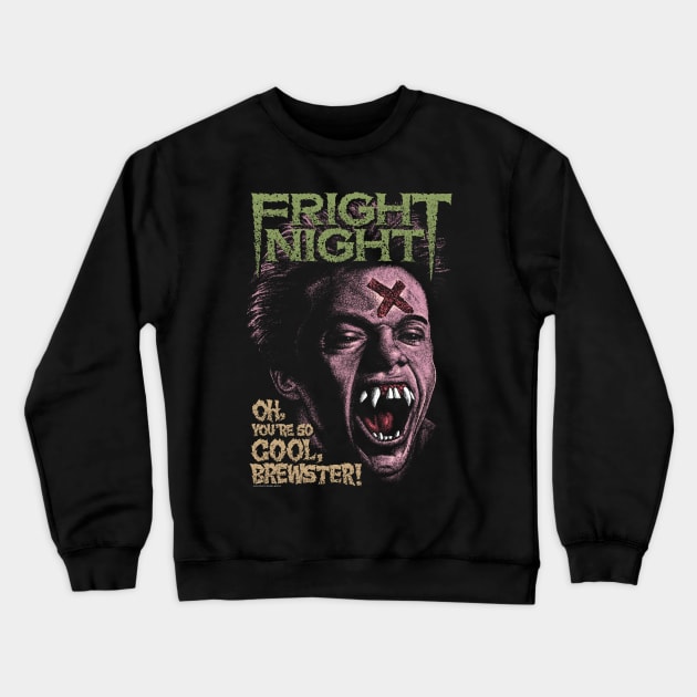 Fright Night, Horror, Cult Classic, Vampire Crewneck Sweatshirt by PeligroGraphics